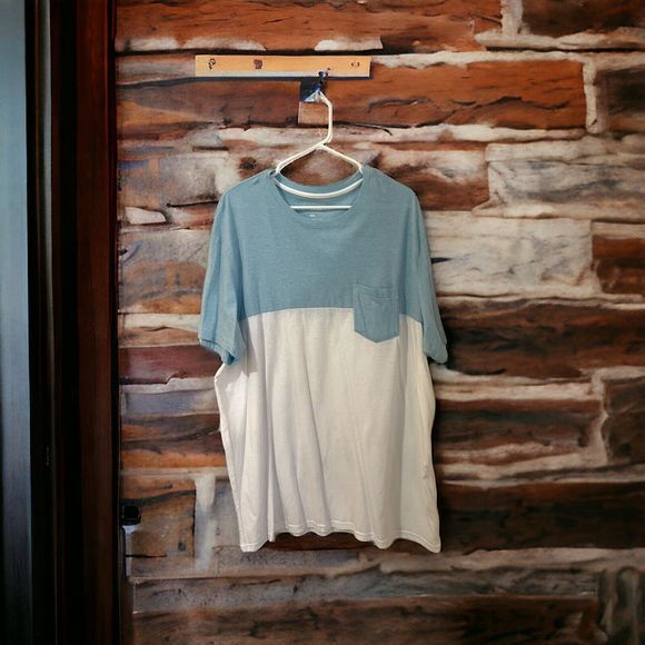 SONOMA Blue White Color Block TSHIRT SHIRT -  MEN'S SIZE XXL - Picture 1 of 9